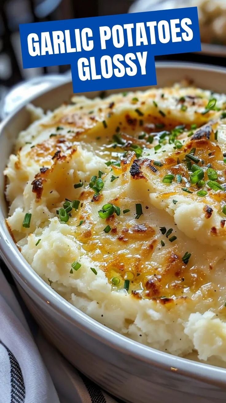 A bowl of creamy garlic mashed potatoes, perfectly seasoned and fluffy.