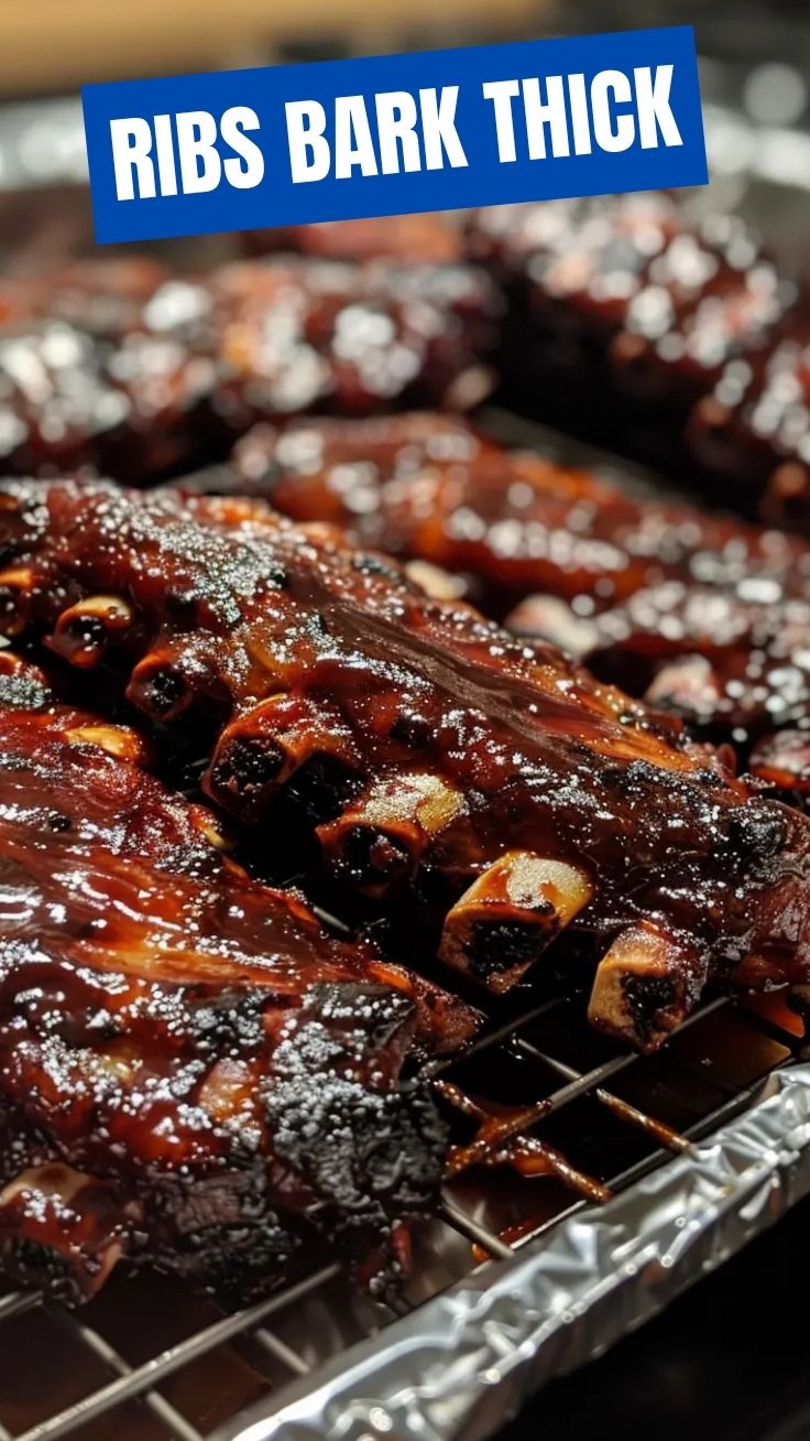 Close-up of perfectly cooked BBQ ribs with a glistening sauce