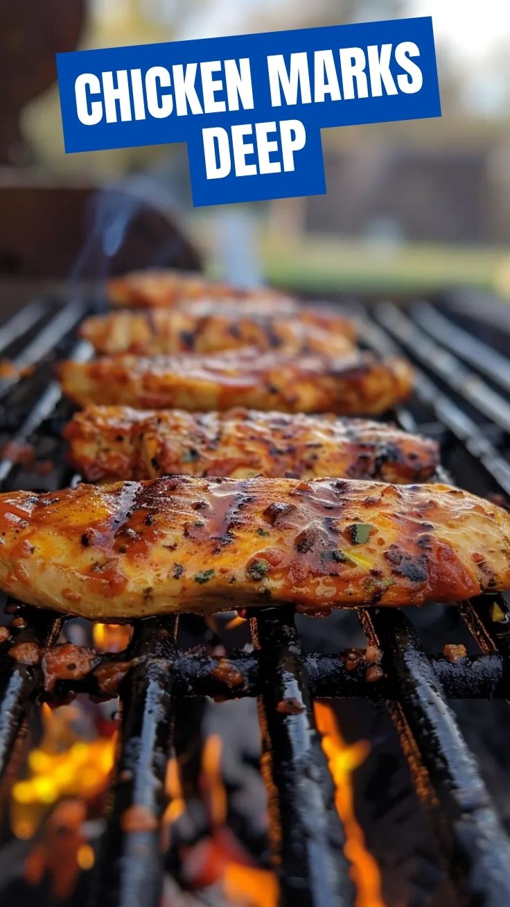 A perfectly cooked grilled chicken, showing char marks and juicy texture