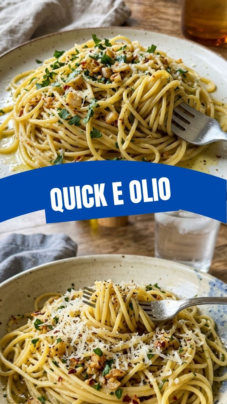 A close-up of freshly prepared Aglio e Olio with garlic and chili flakes.