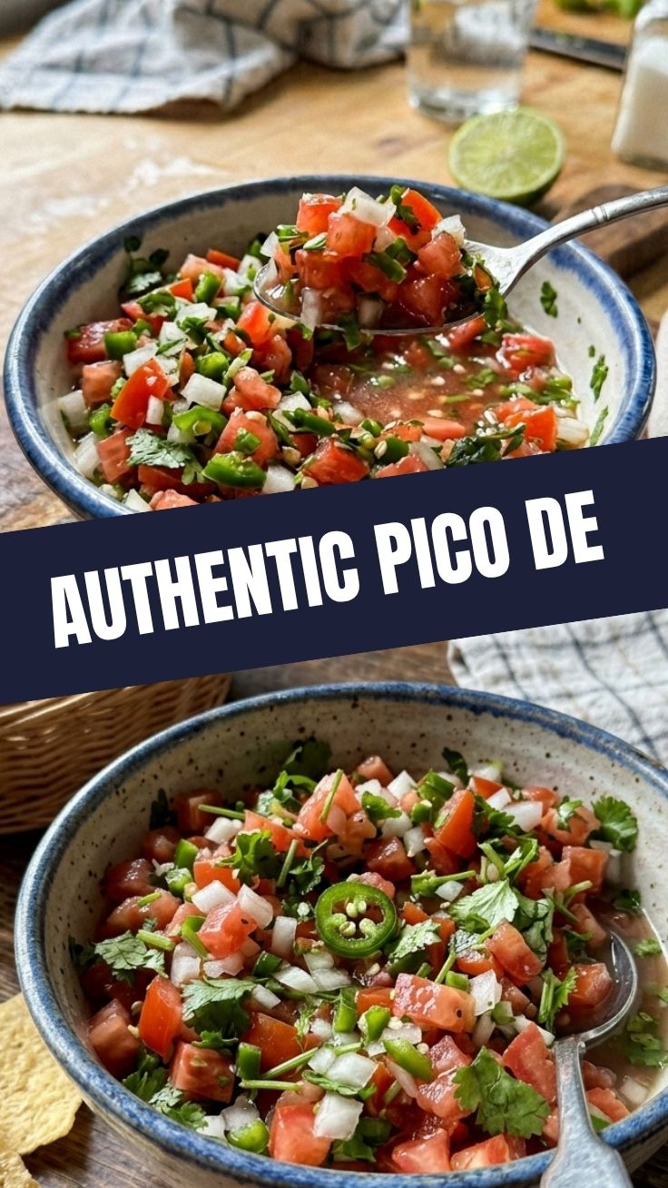 A vibrant bowl of authentic Pico de Gallo with fresh tomatoes, onions, cilantro, and jalapeño.
