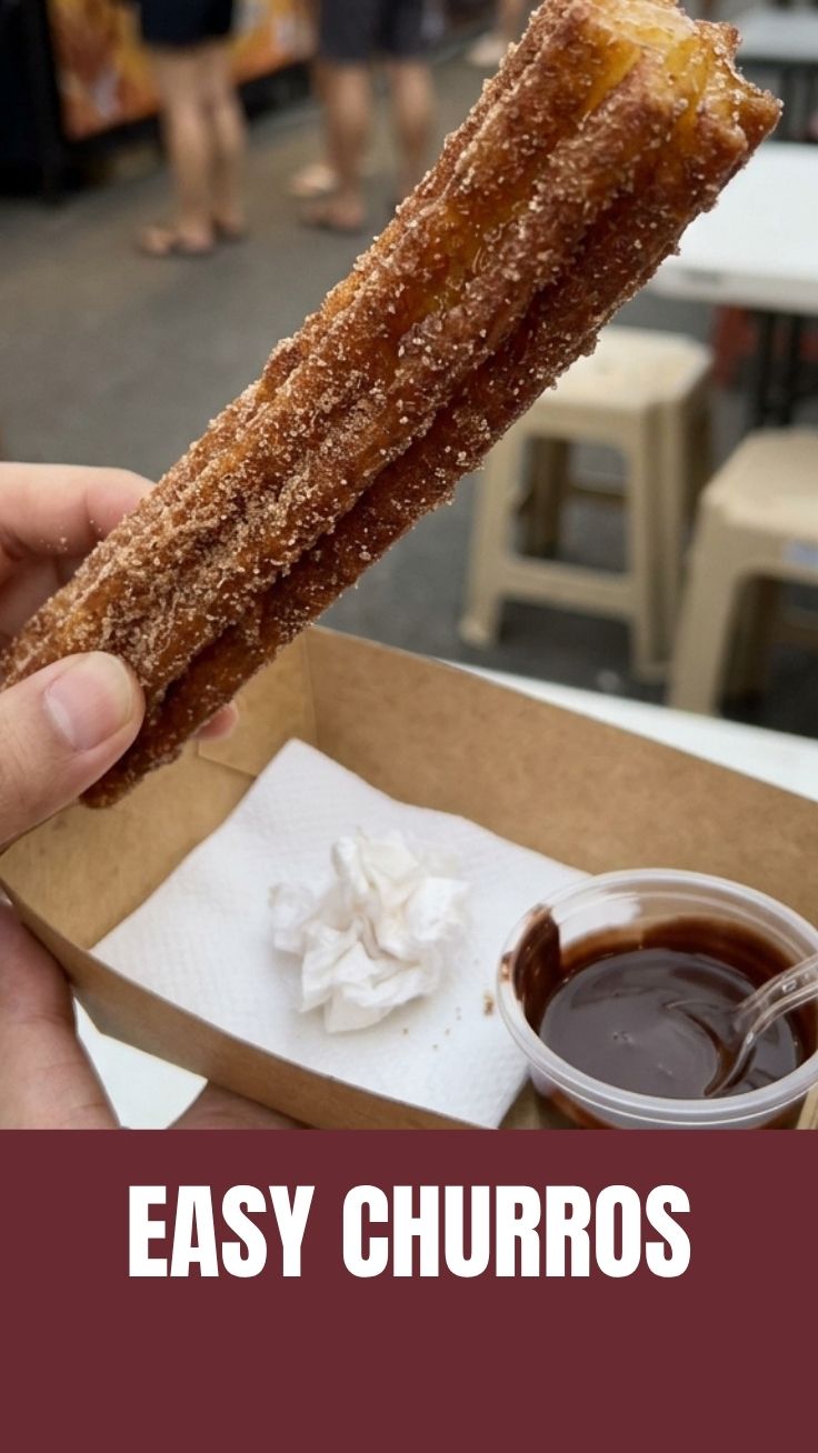 Freshly made churros, golden brown and perfectly crisp