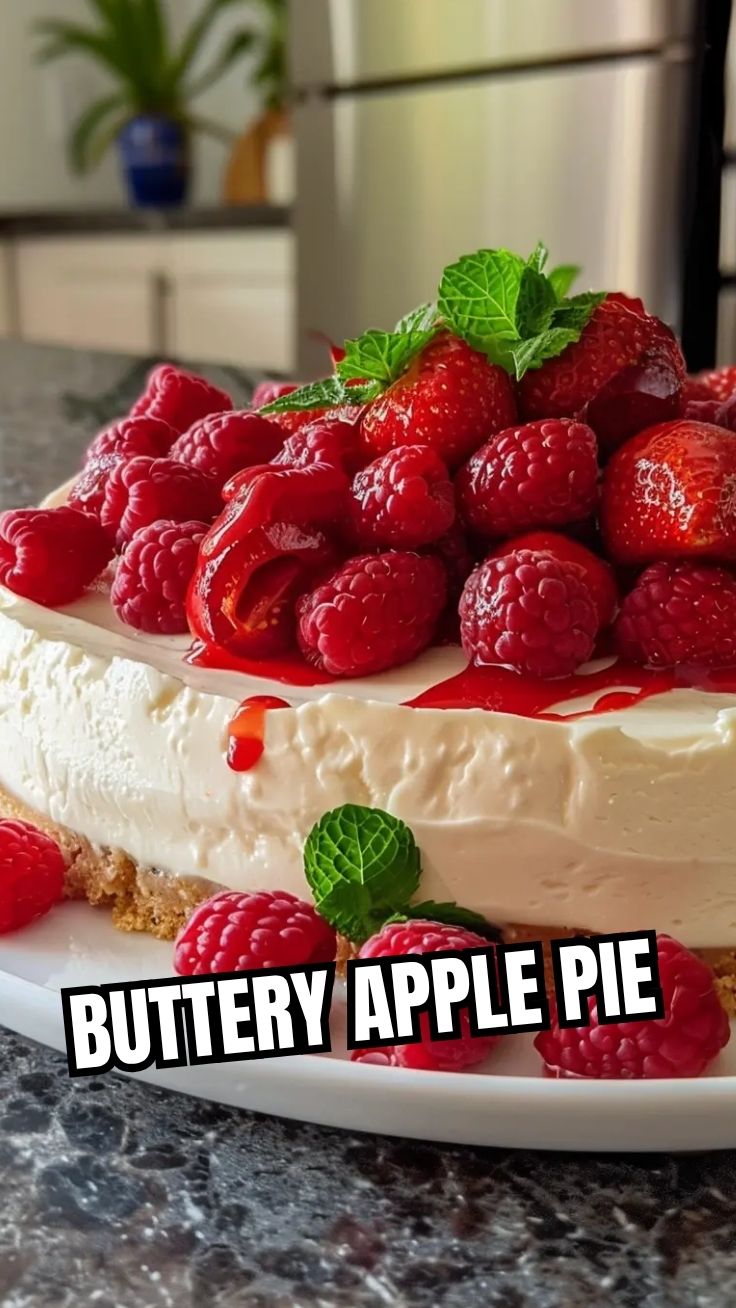 A classic apple pie with a golden, flaky crust on a cooling rack.