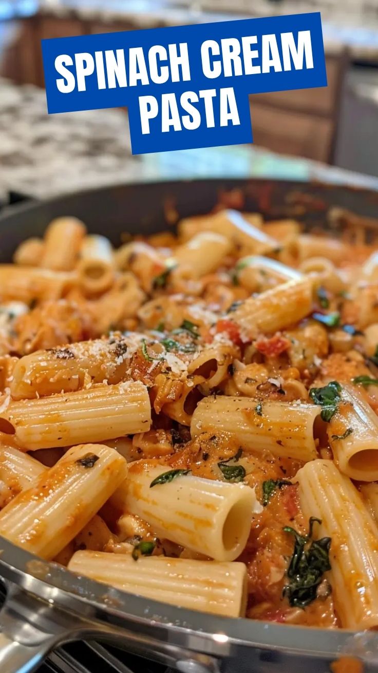 A plate of creamy Tuscan pasta, rich with sauce and ingredients