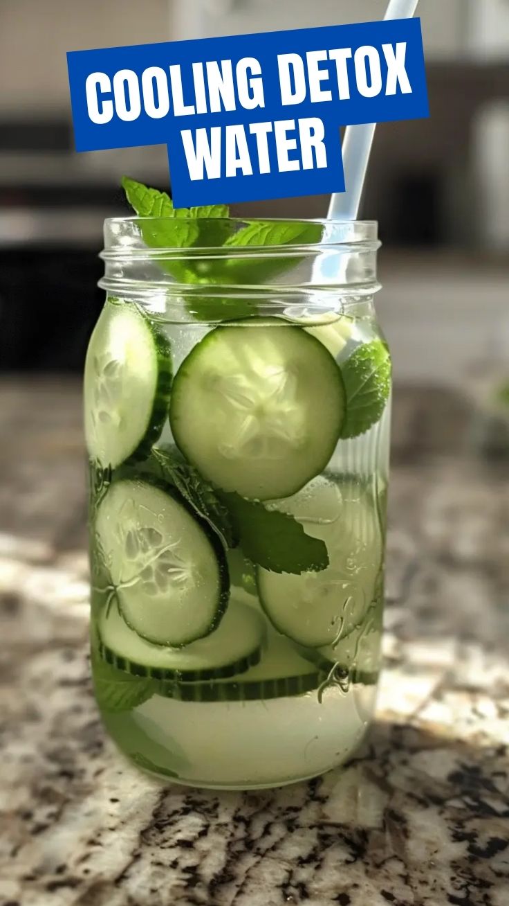 Sparkling cucumber mint infused water in a clear glass pitcher.