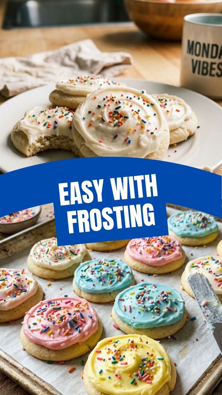 Beautifully frosted sugar cookies arranged on a plate.