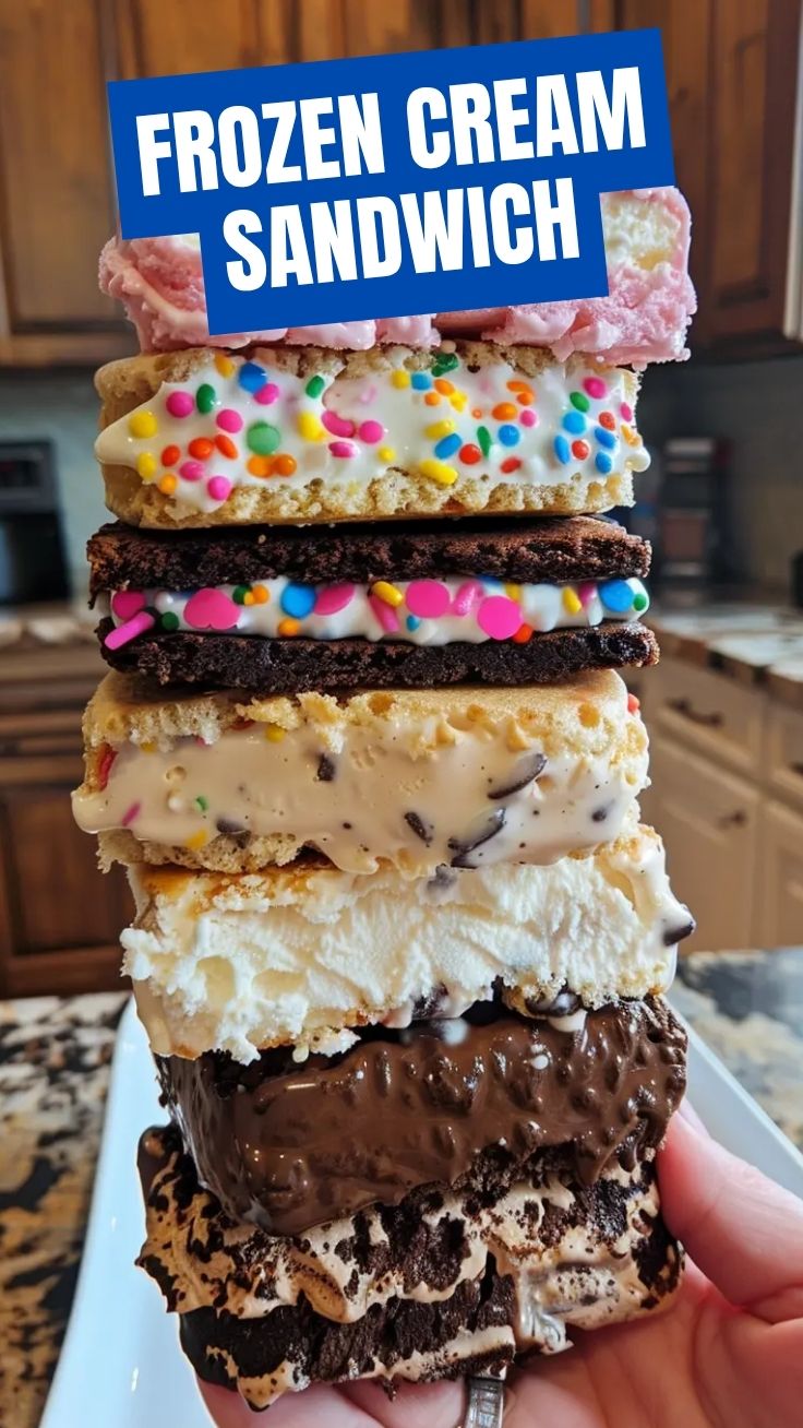 A close-up of delicious homemade ice cream sandwiches, perfectly assembled.