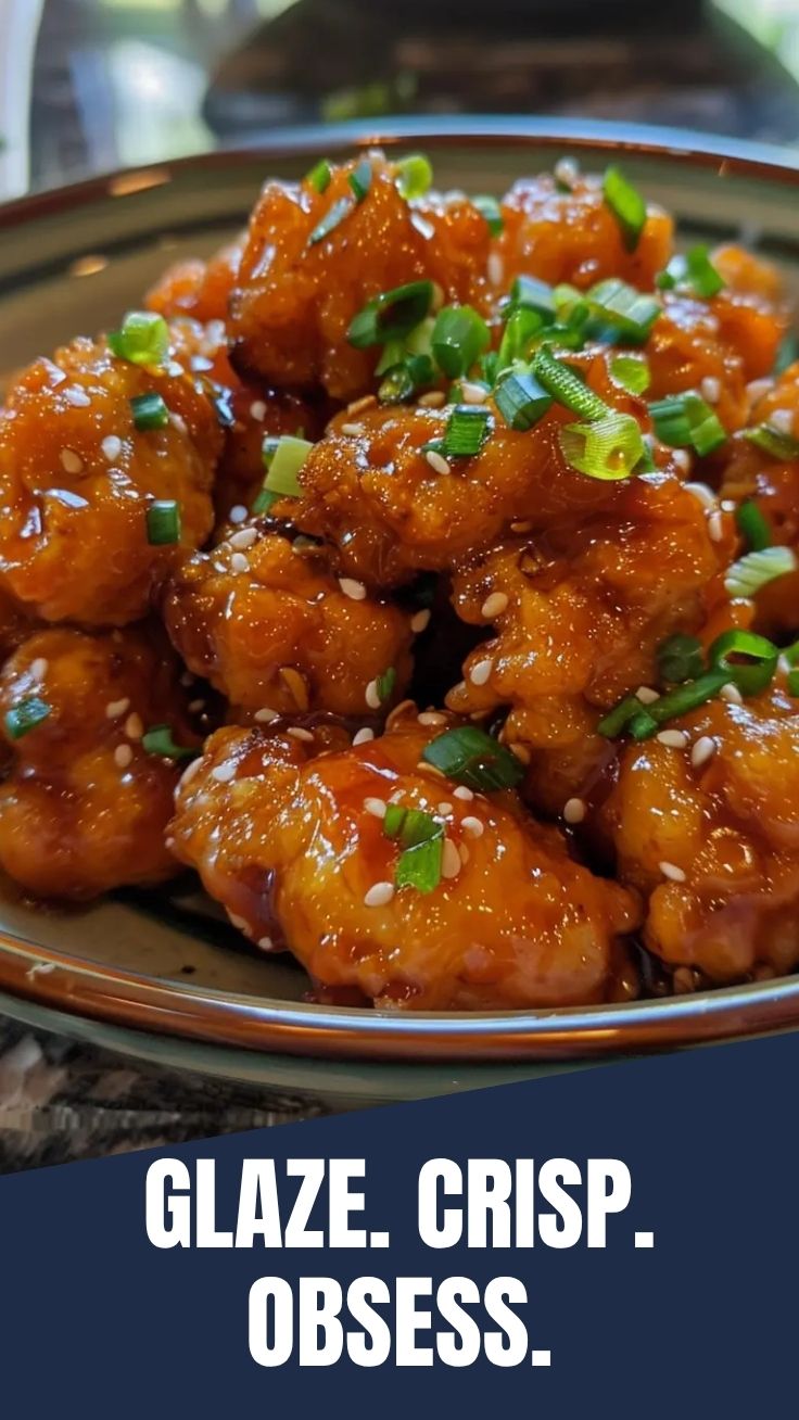 A plate of crispy hot honey chicken drizzled with a rich amber sauce