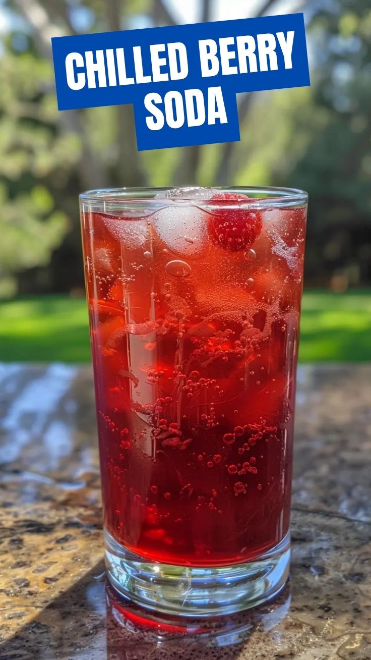 A vibrant red drink, Juneteenth Strawberry Soda, served in a glass