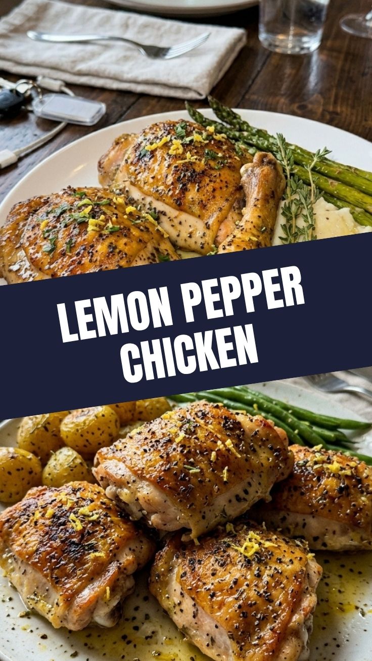 A close-up of a perfectly cooked lemon pepper chicken breast