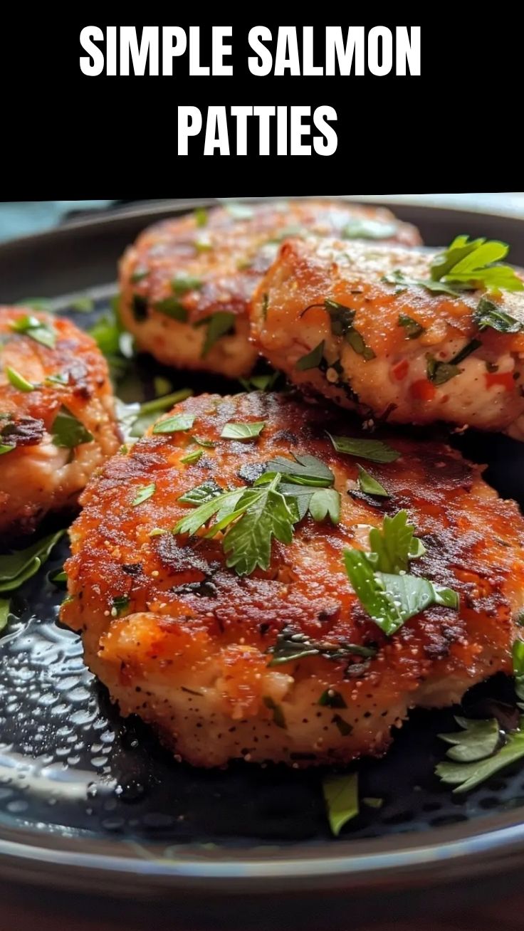 Freshly cooked salmon patties, golden brown and flaky.