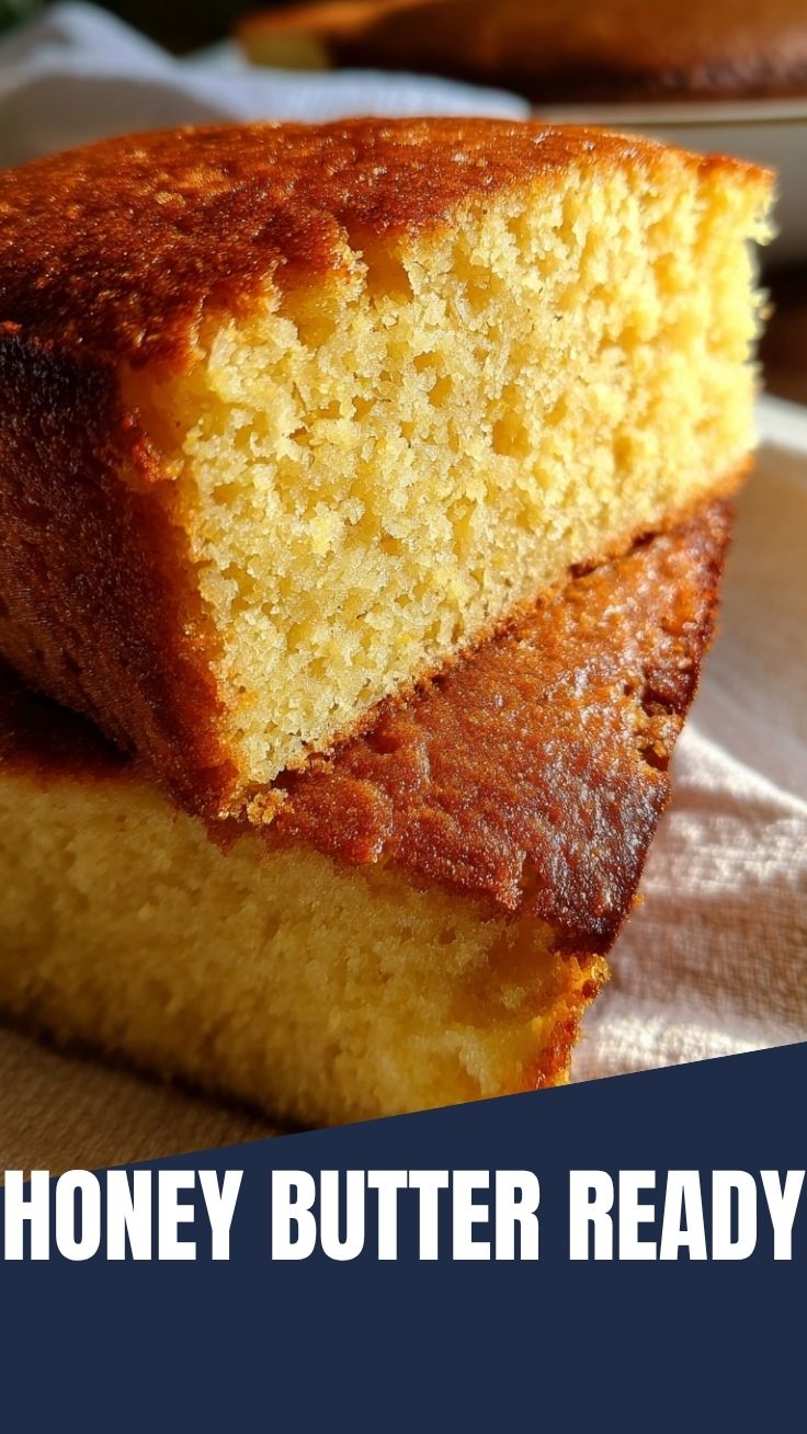 A freshly baked loaf of golden cornbread on a cooling rack
