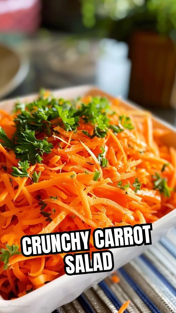 A vibrant bowl of the viral TikTok carrot salad, featuring shredded carrots and fresh herbs.