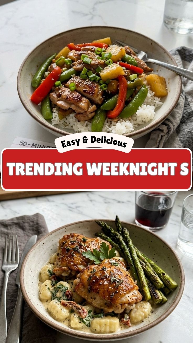 A vibrant plate showcasing 30-minute weeknight dinners, ready to serve.