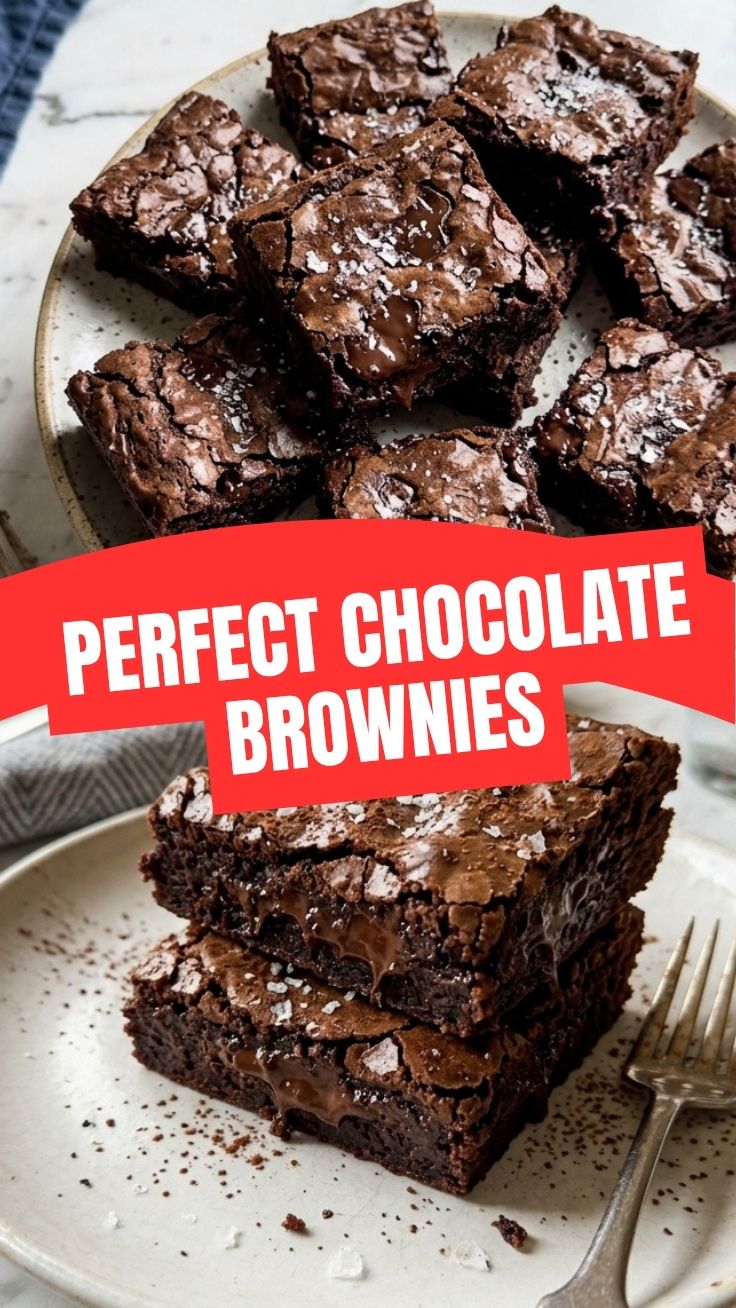 A plate of delicious chocolate brownies with a rich, fudgy texture.