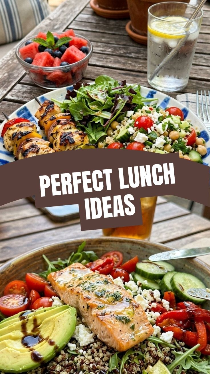 A vibrant collection of healthy summer lunch ideas laid out on a table