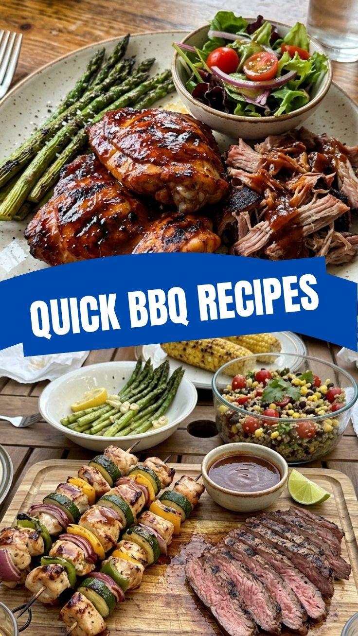 Assortment of high protein BBQ recipes healthy and delicious.
