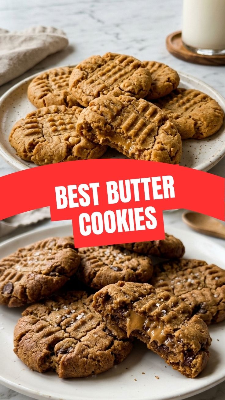 A close-up of freshly baked peanut butter cookies with fork marks
