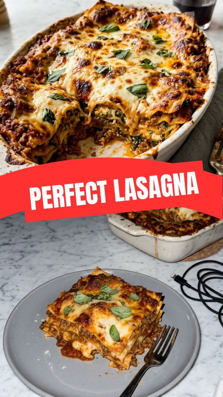 A steaming dish of classic lasagna, rich with cheese and sauce