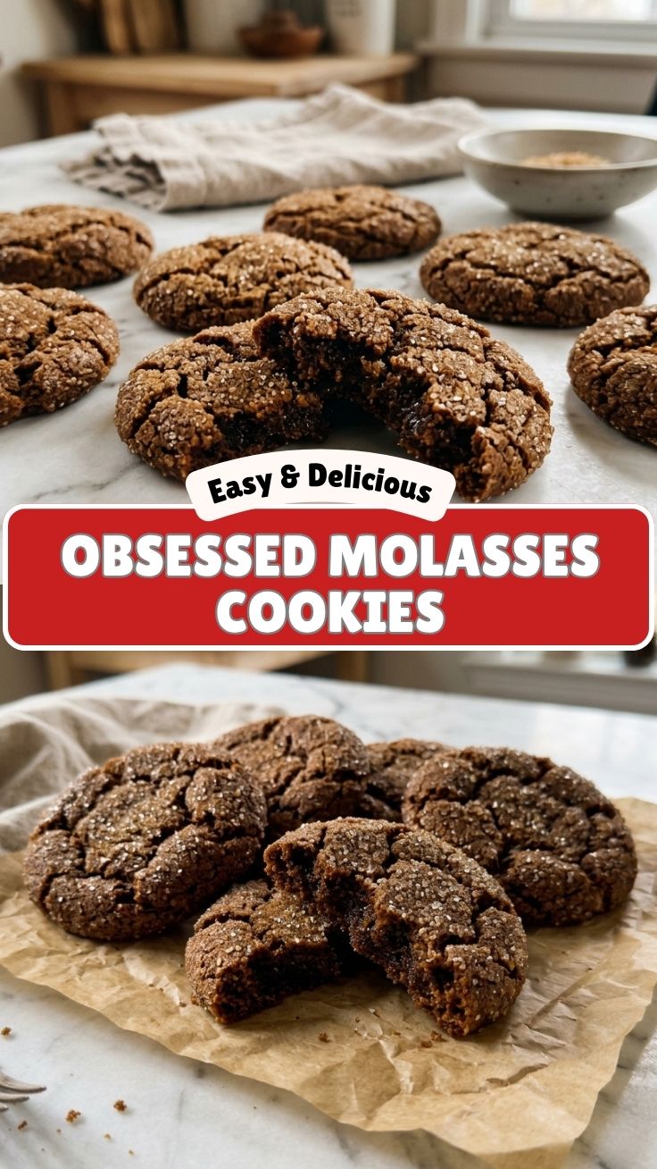A plate of freshly baked chewy molasses cookies, lightly dusted with sugar.