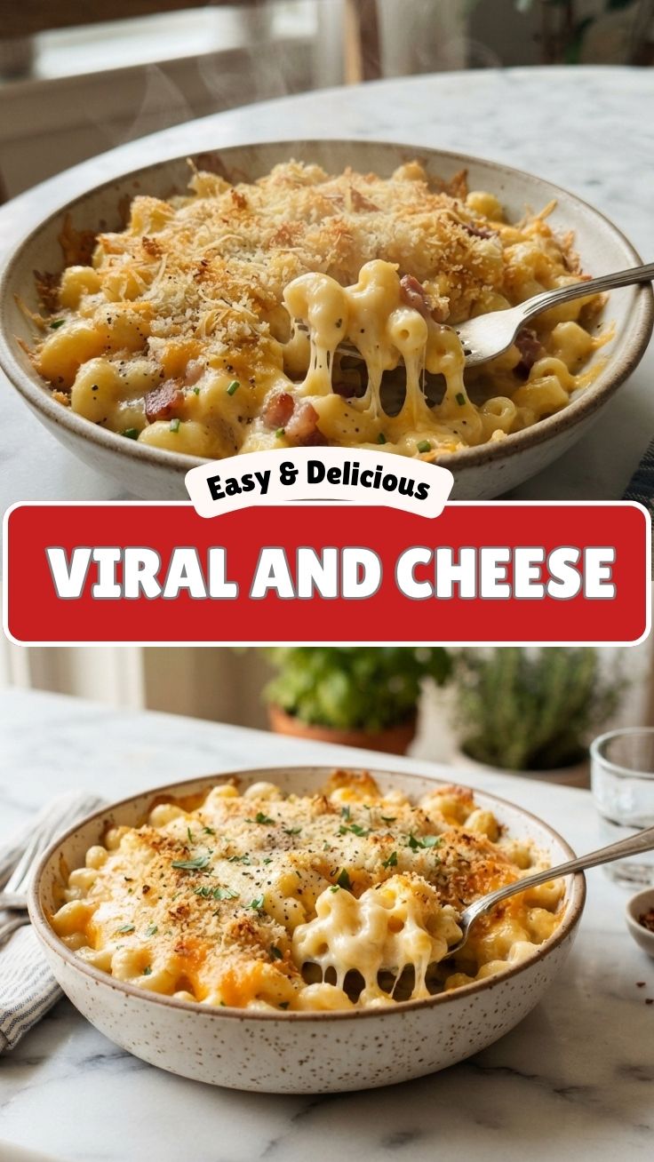 A hot, creamy bowl of mac and cheese with melted cheese on top