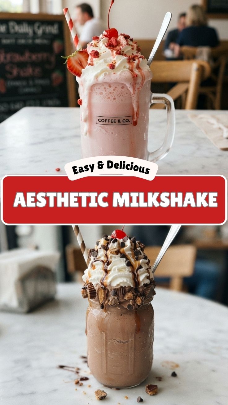 A creamy, refreshing milkshake topped with whipped cream and a cherry