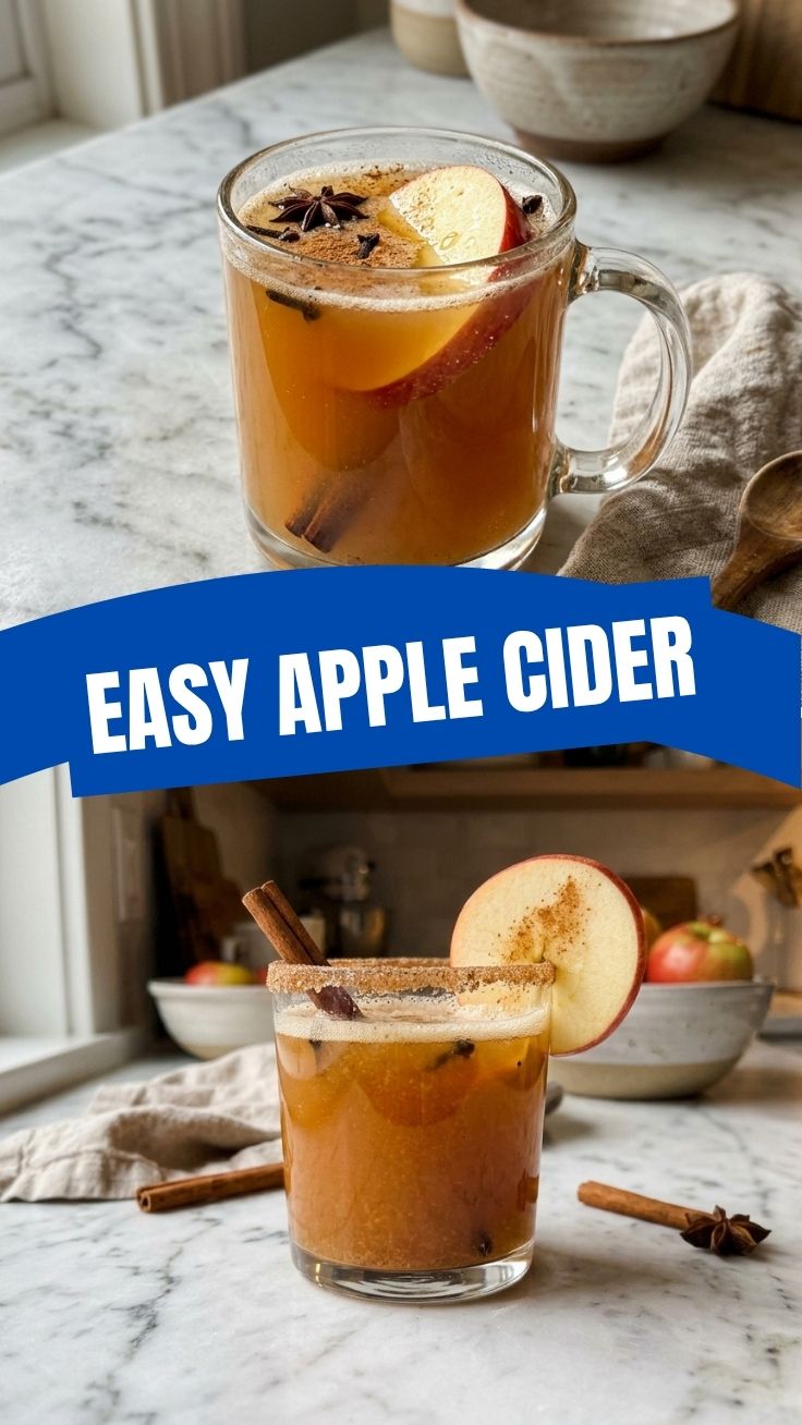 A glass of crisp apple cider, perfect for autumn.