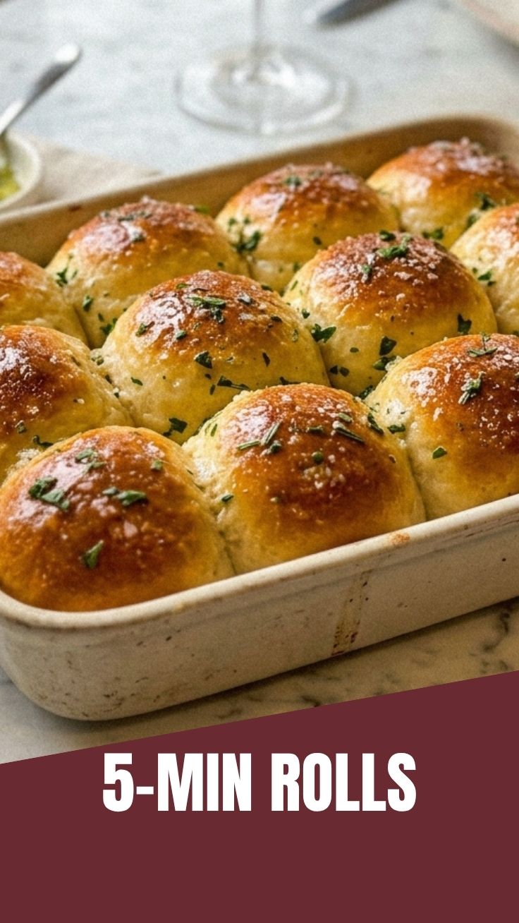 A basket of freshly baked dinner rolls, golden brown and soft.