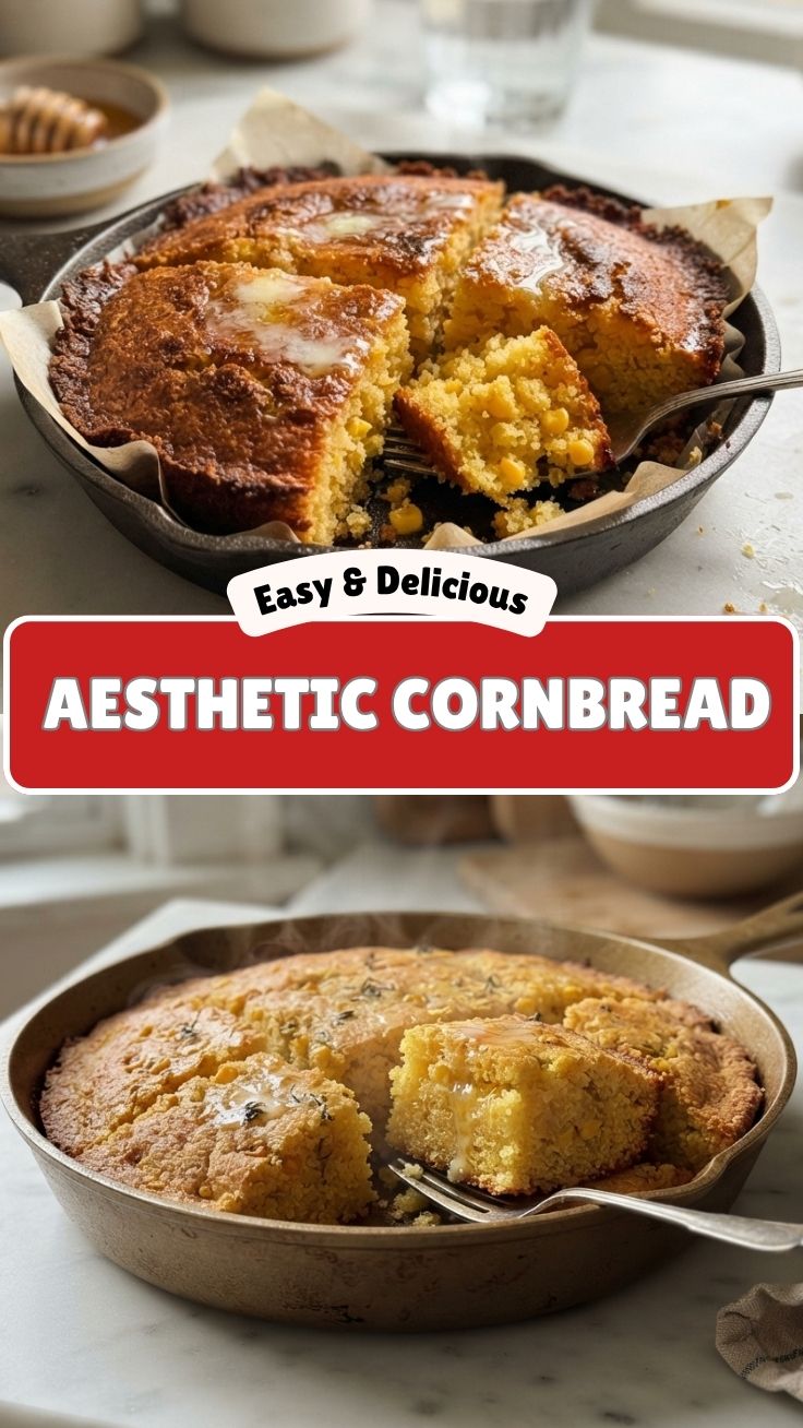 A freshly baked loaf of cornbread with a golden crust