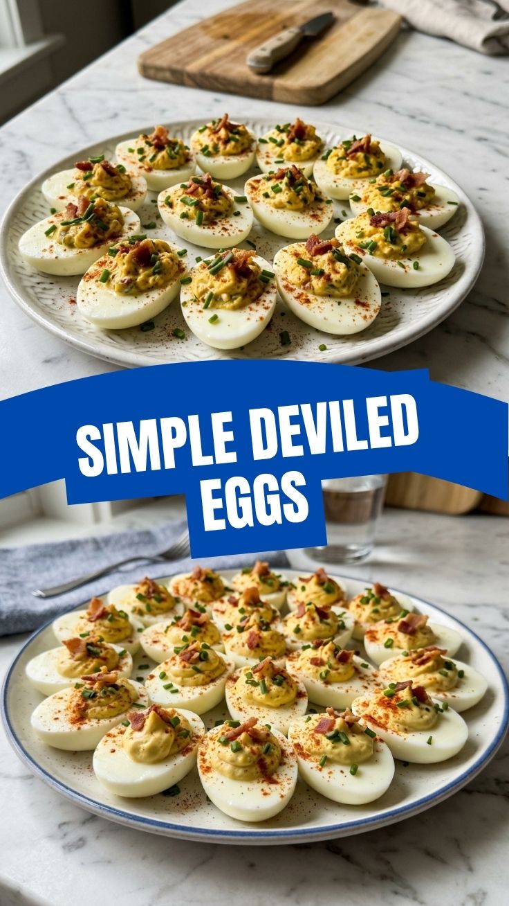 A platter of perfectly prepared deviled eggs with a sprinkle of paprika.