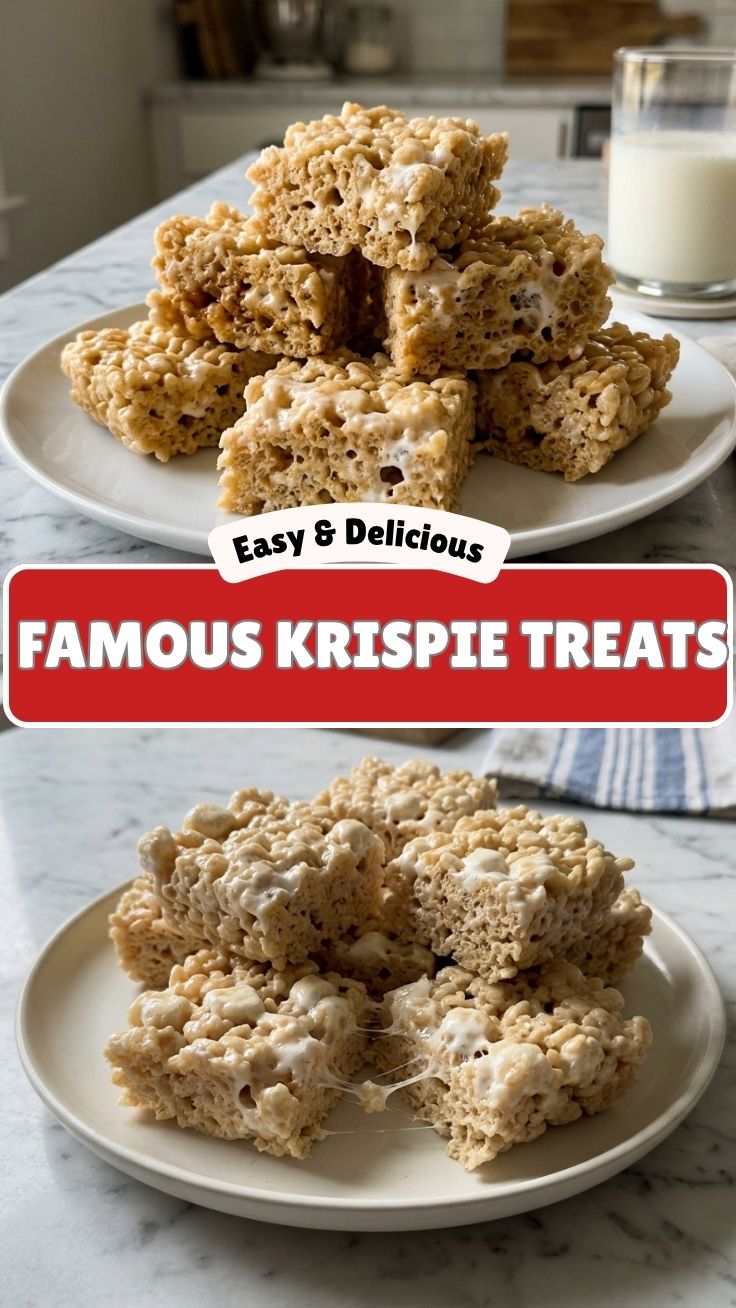 A close-up of freshly made Rice Krispie Treats showcasing their crispy texture.