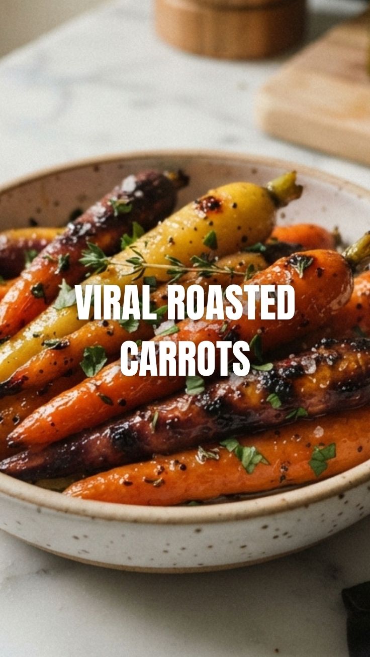 Delicious honey roasted carrots with herbs