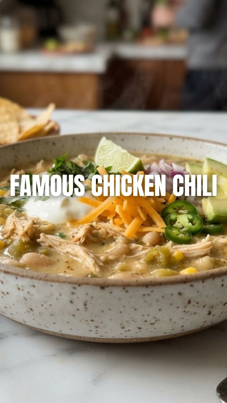 A bowl of savory white chicken chili topped with fresh cilantro